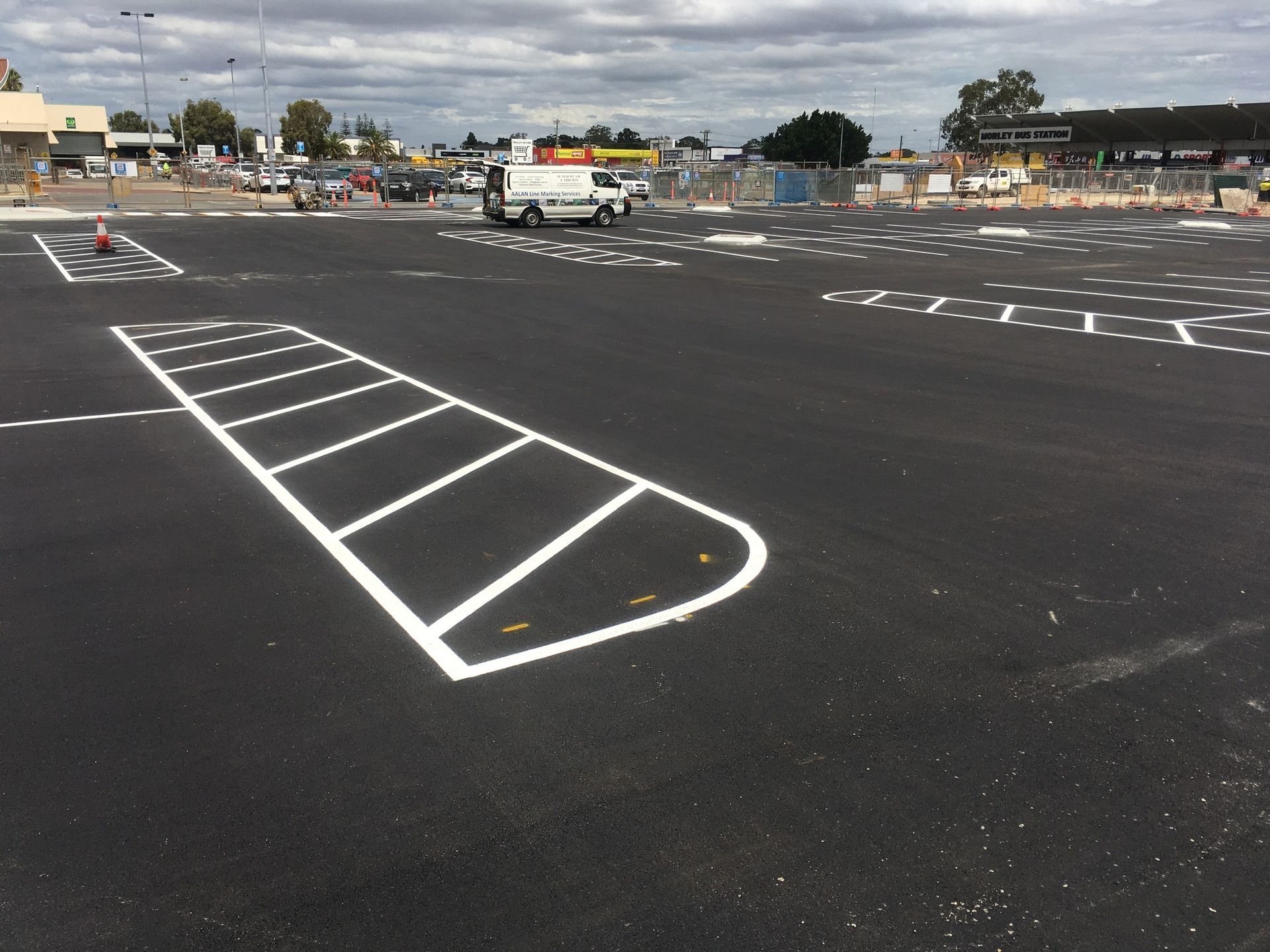 line marking in parking lot
