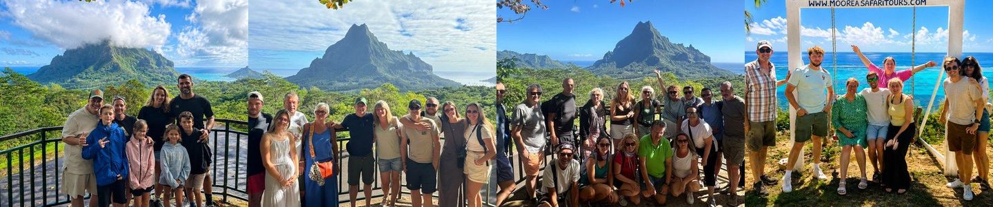 Groupes de clients Moorea Safari Tours au Belvedere de Moorea
