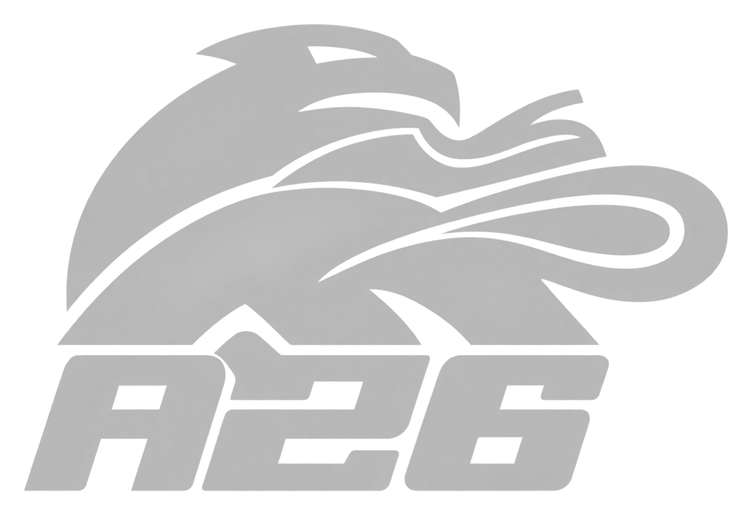 Silver eagle logo above bold “A26” text on a white background