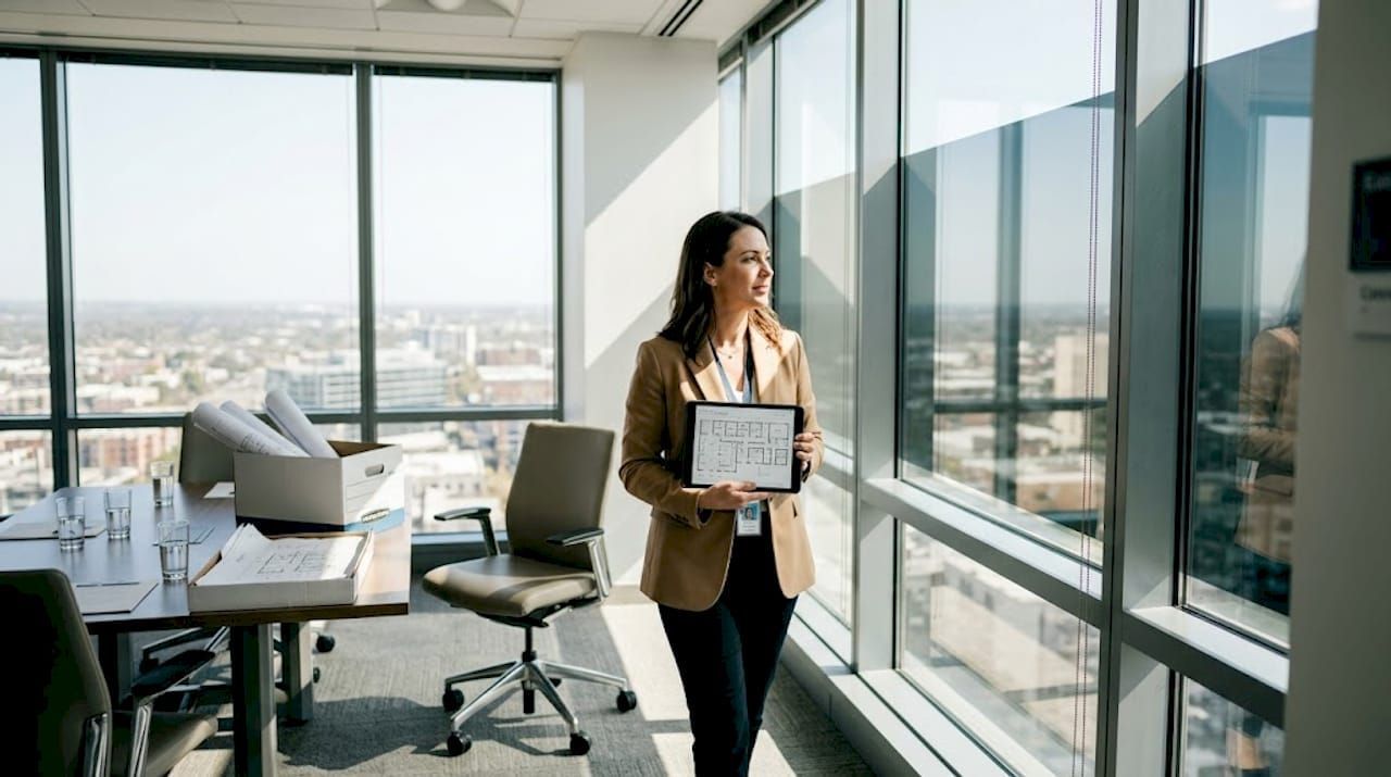 Commercial window film reducing heat and glare