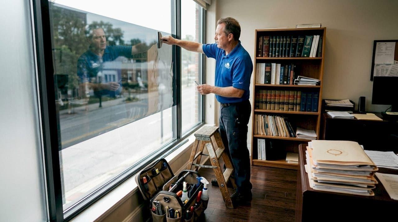 Glare reduction in office windows