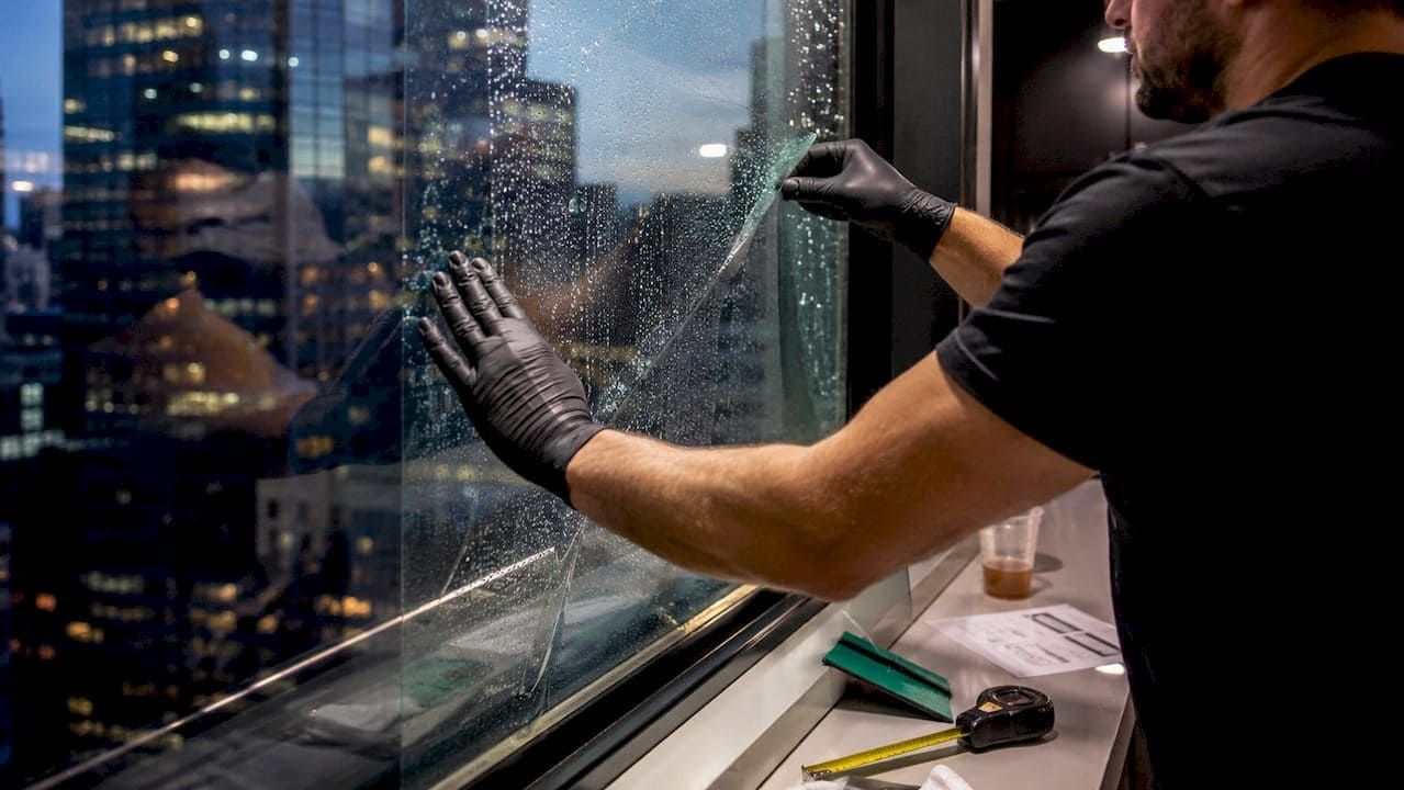 building security film installation