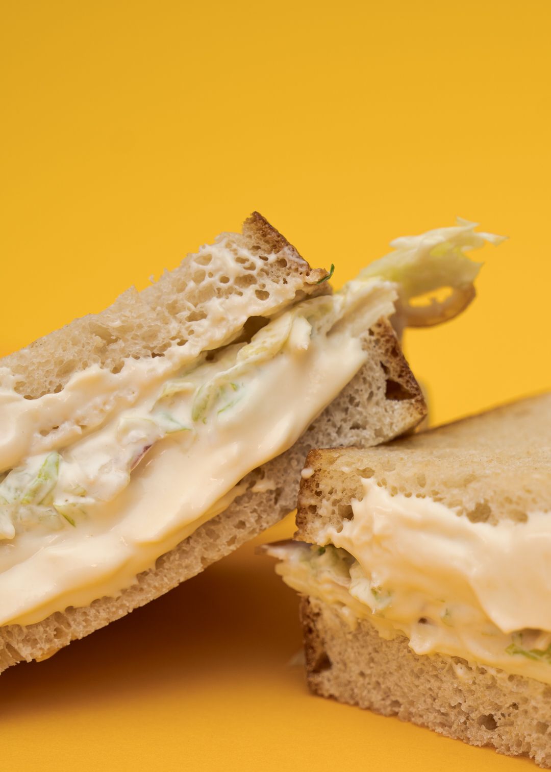 Alessandro sandwich on a mustard yellow background