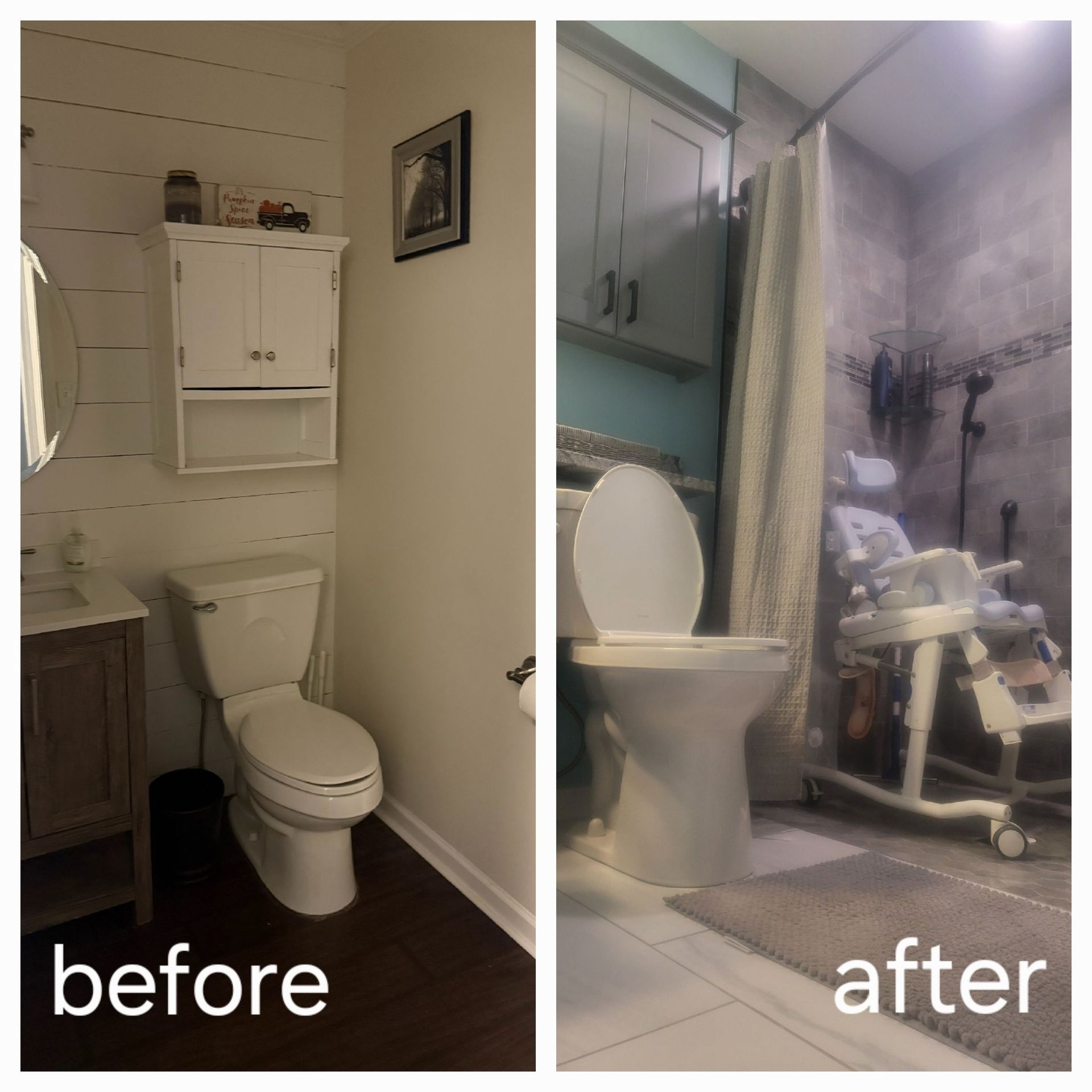before and afer bathroom improvements