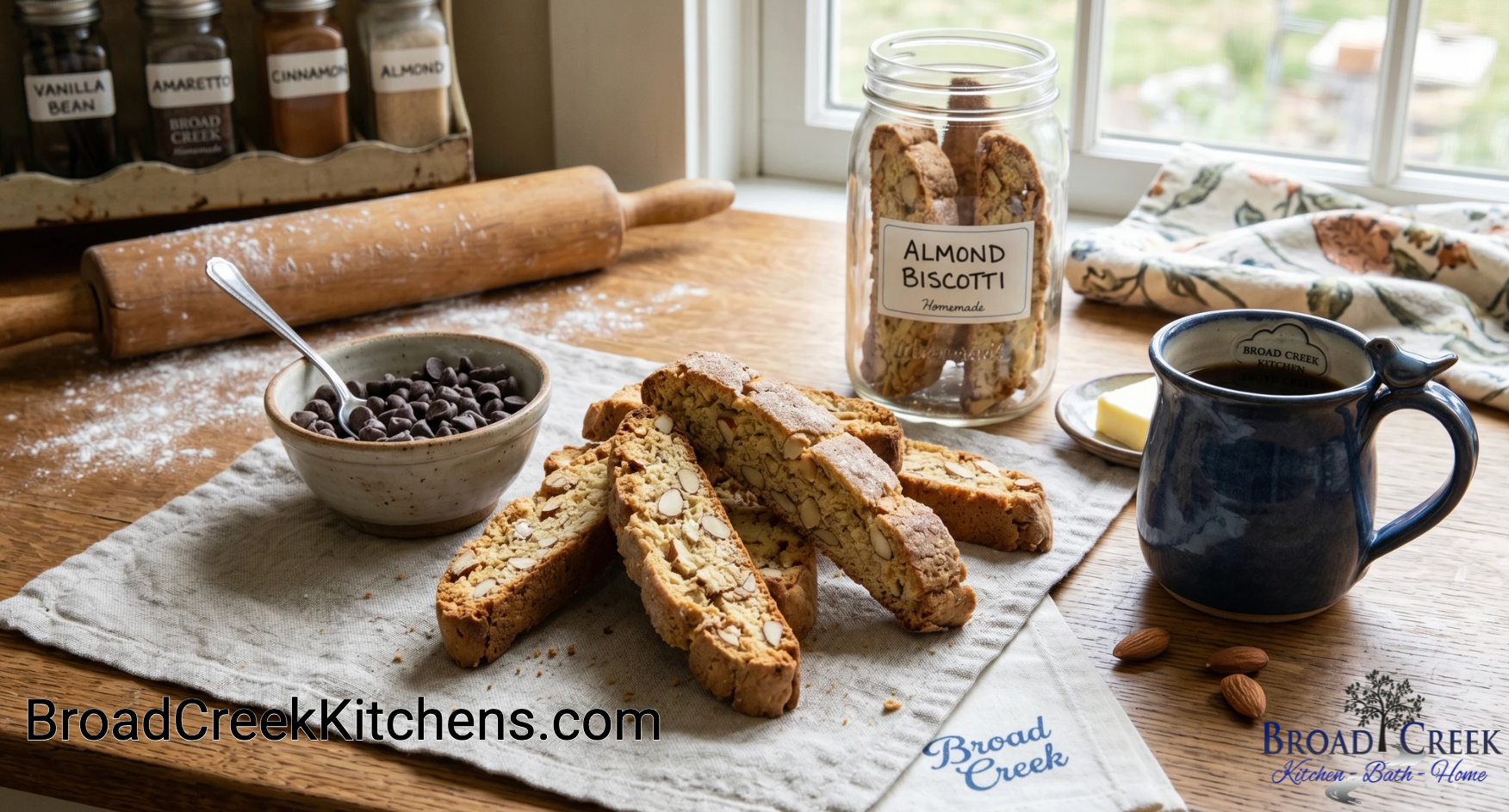 Home made Biscotti in a remodeled kitchens.