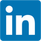 The LinkedIn logo: a white lowercase