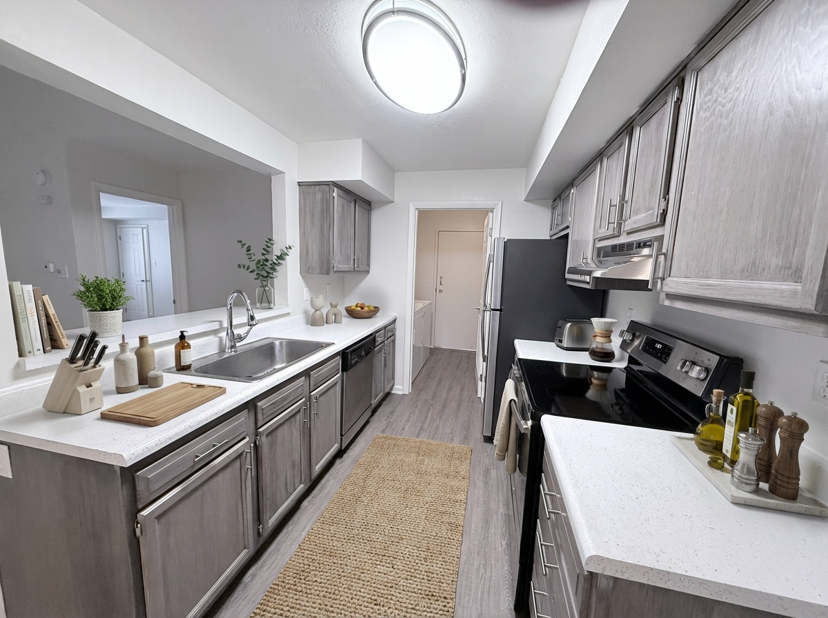 updated kitchen cabinets with stainless steel appliances