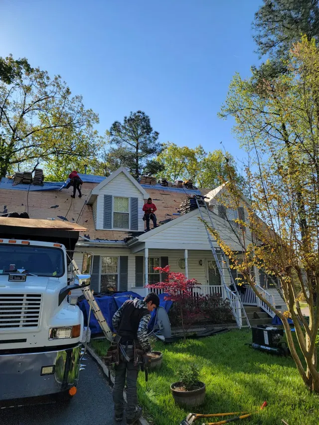 Residential Roof Replacement in Progress