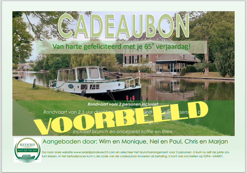 cadeaubon voor een rondvaart