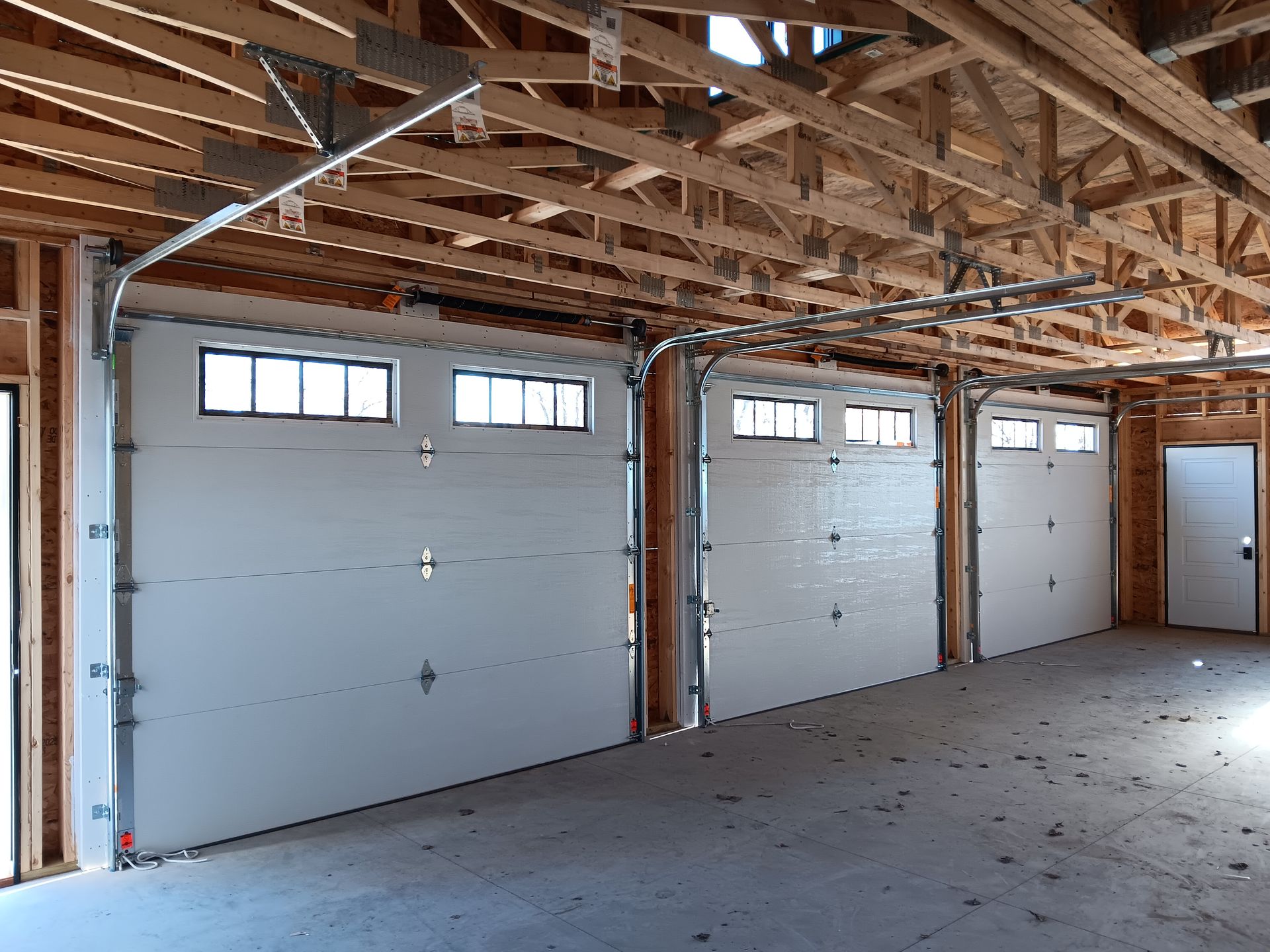 interior of installed garage doors by Elite