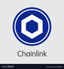 The chainlink logo is a blue circle with a white hexagon inside of it.