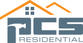 PCS Residential logo with orange roof line and blue-gray text