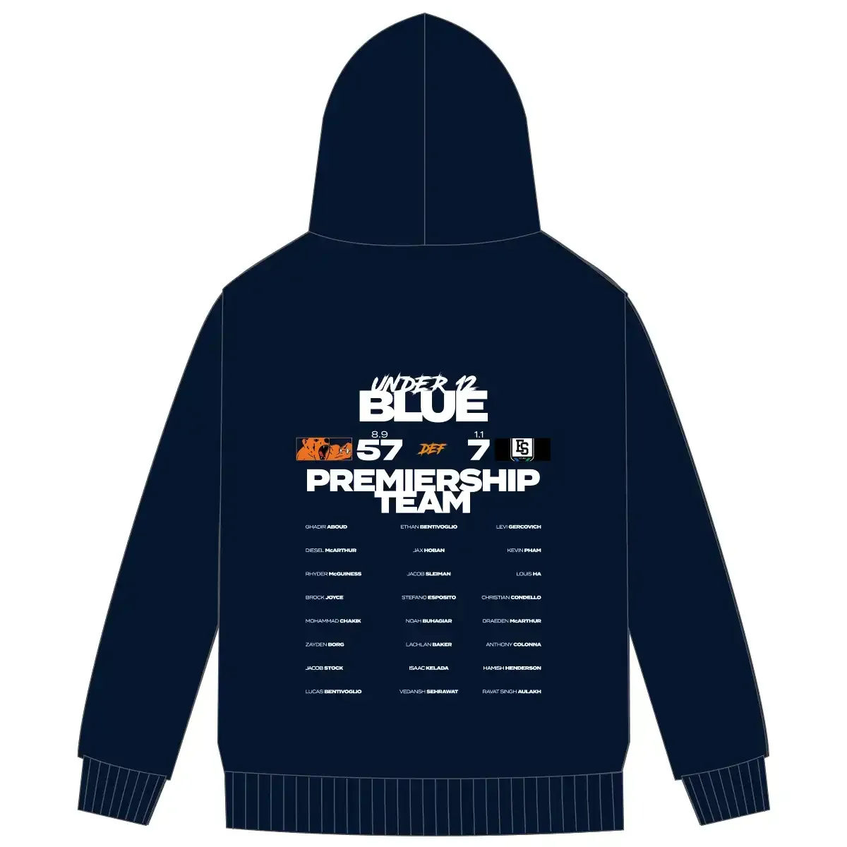 Premiership Hoodie - U12 Blue - Adult