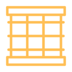 Orange line icon of a Jail
