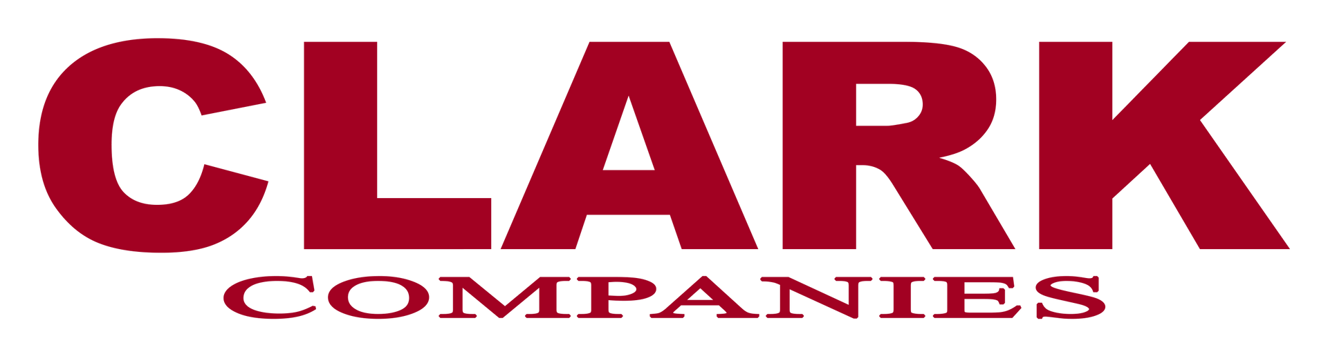 Clark Companies logo in red and white, with bold CLARK text above smaller COMPANIES text.
