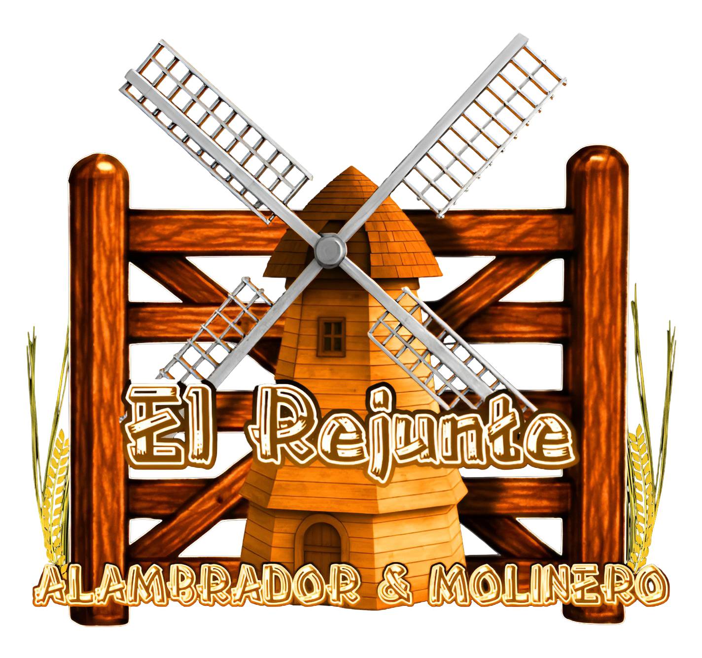 Puerta de madera con rueda de carreta; 