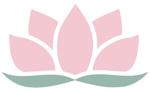 A pink lotus flower with green leaves on a white background.
