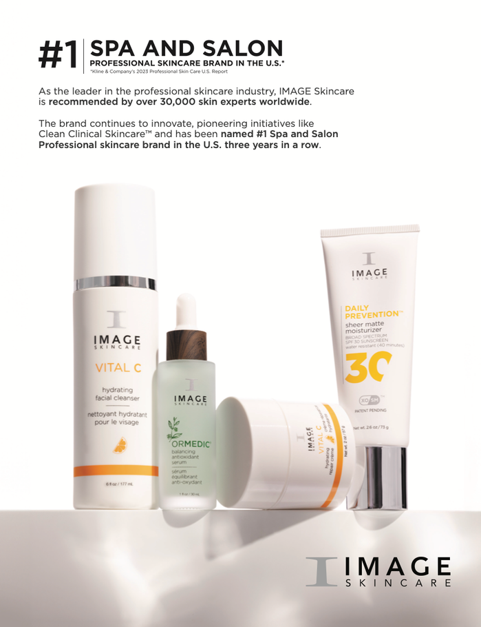 A spa and salon advertisement for image skincare products