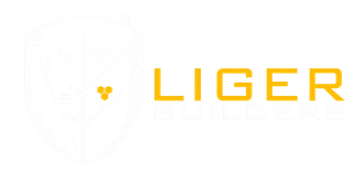 LIGER logo with a gold lion icon and gold text on a white background
