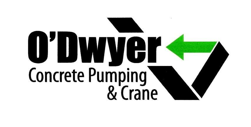 A logo for o dwyer concrete pumping and crane