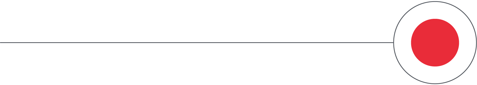 A line with a red circle in the middle on a white background.
