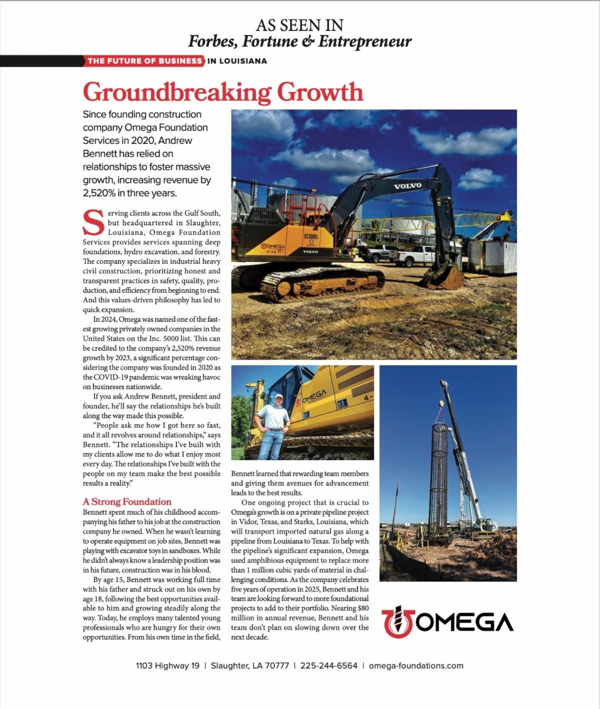 It is a newspaper article about groundbreaking growth.