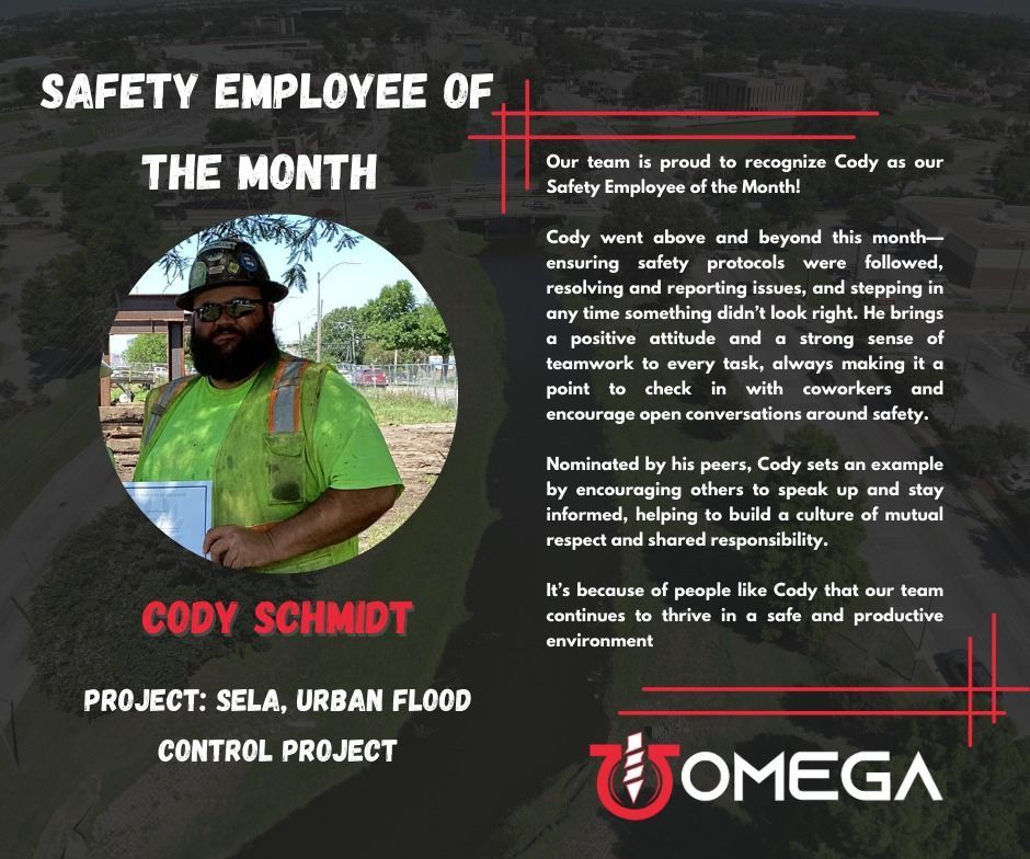 A poster for safety employee of the month cody schmidt