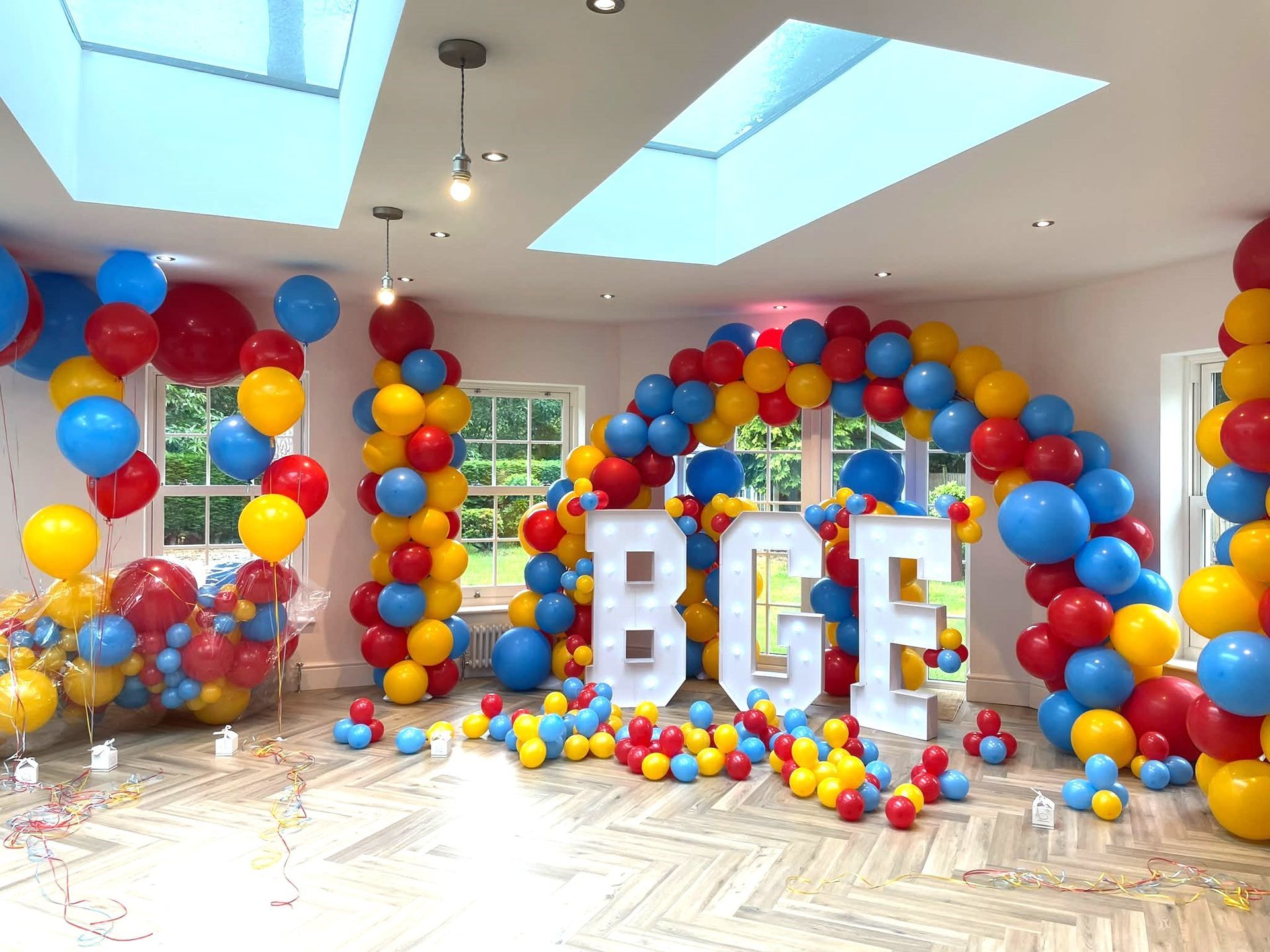 Corporate Event Balloon Displays being built in a studio