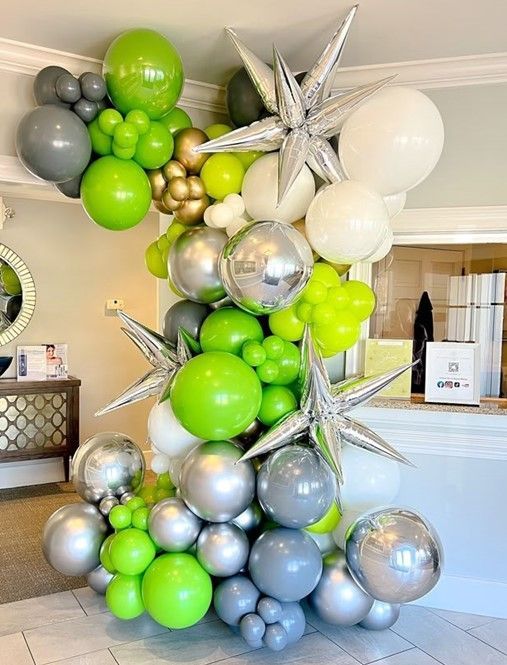 Green and Grey Balloon Display