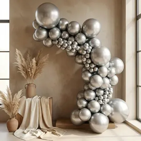 Metallic Silver Semptertex Balloons