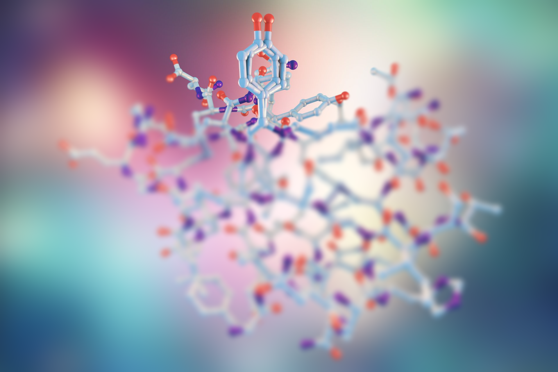 Peptide molecule representing peptide therapy at Whole Family Healthcare