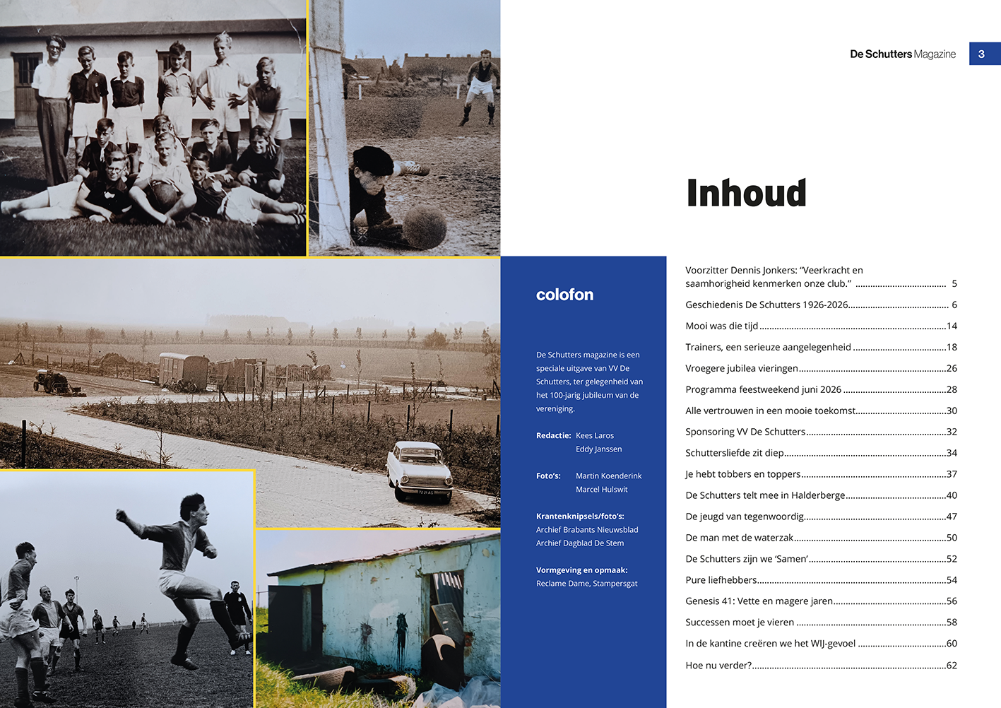 Een tijdschrift is opengeslagen op een pagina waarop staat eigen inwoners