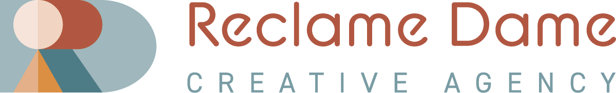 Een logo voor een creatief bureau genaamd reclame dame