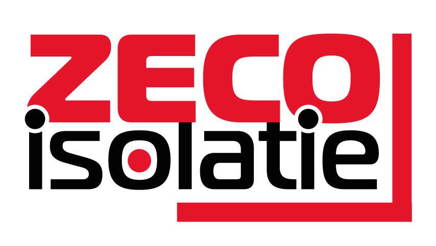 Een rood en zwart logo voor zeco isolatie op een witte achtergrond.