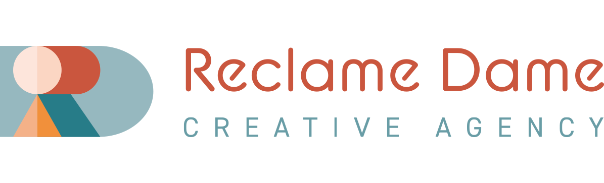 Een logo voor een creatief bureau genaamd reclame dame