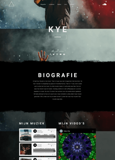 Een schermafbeelding van een website genaamd kye