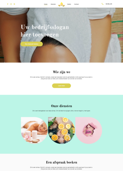 Een website met een foto van een vrouw erop