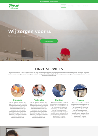 A screenshot of a website that says wij zorgen voor u