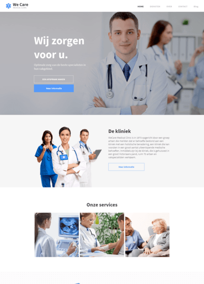 Een screenshot van een website voor een dokterspraktijk
