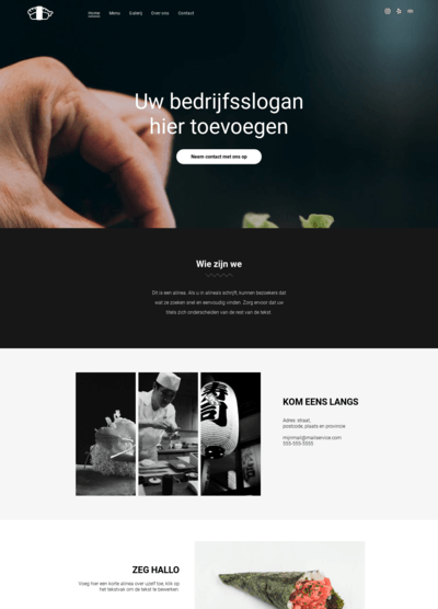 A blurred image of a website that says uw bedrijfsslogan hier toevoegen