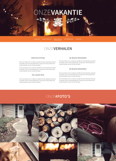 Een collage van foto's op een website genaamd onzevakantie