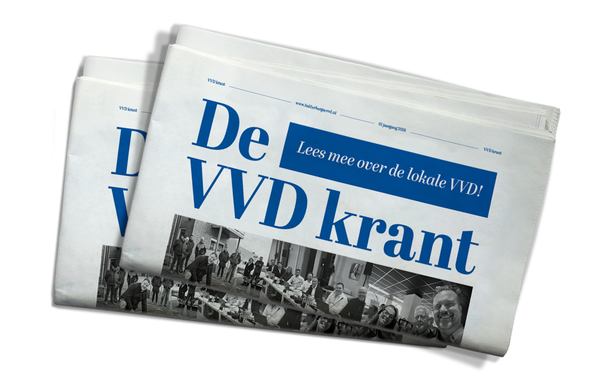 Een stapel van twee kranten met de blauwe kop 