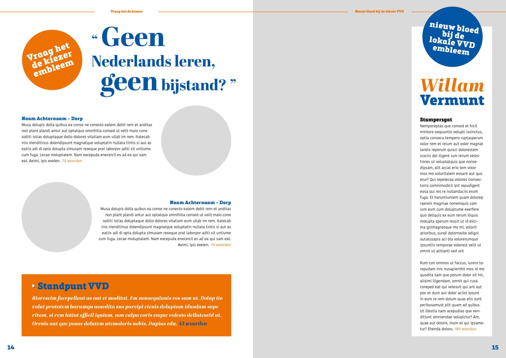 A page of a book that says geen nederlands leren geen bijstand