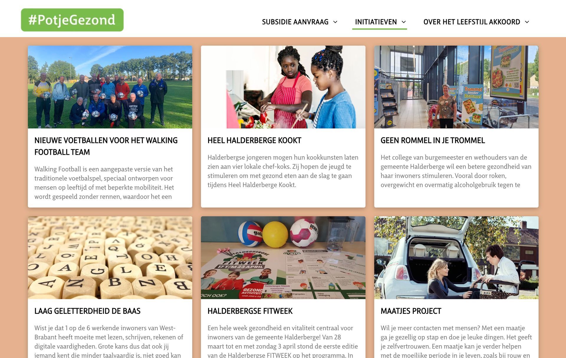 Een screenshot van een website met een aantal foto's erop.