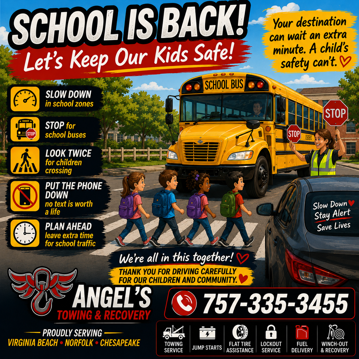 Back to School in Virginia Beach, Norfolk & Chesapeake — Let’s Keep Our Kids Safe on the Roads!