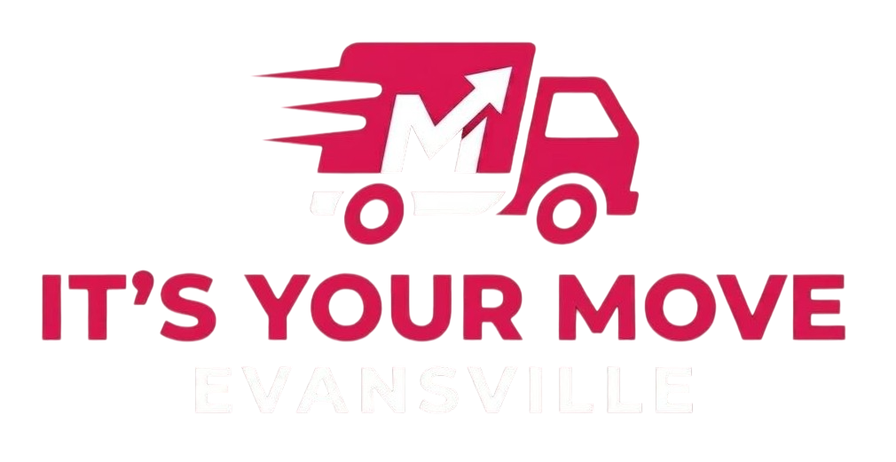 Pink moving truck logo with the words &ldquo;IT&rsquo;S YOUR MOVE&rdquo; underneath