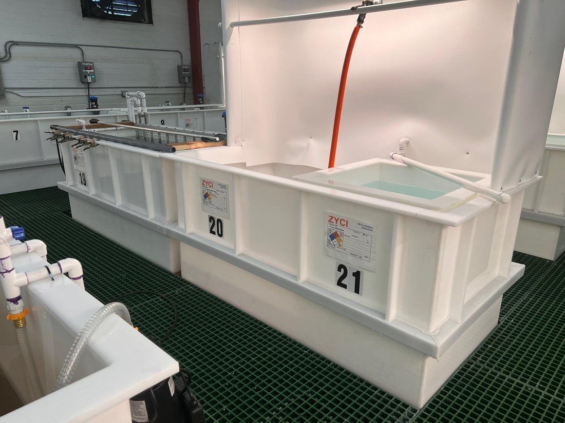 Finishing tanks and walkway