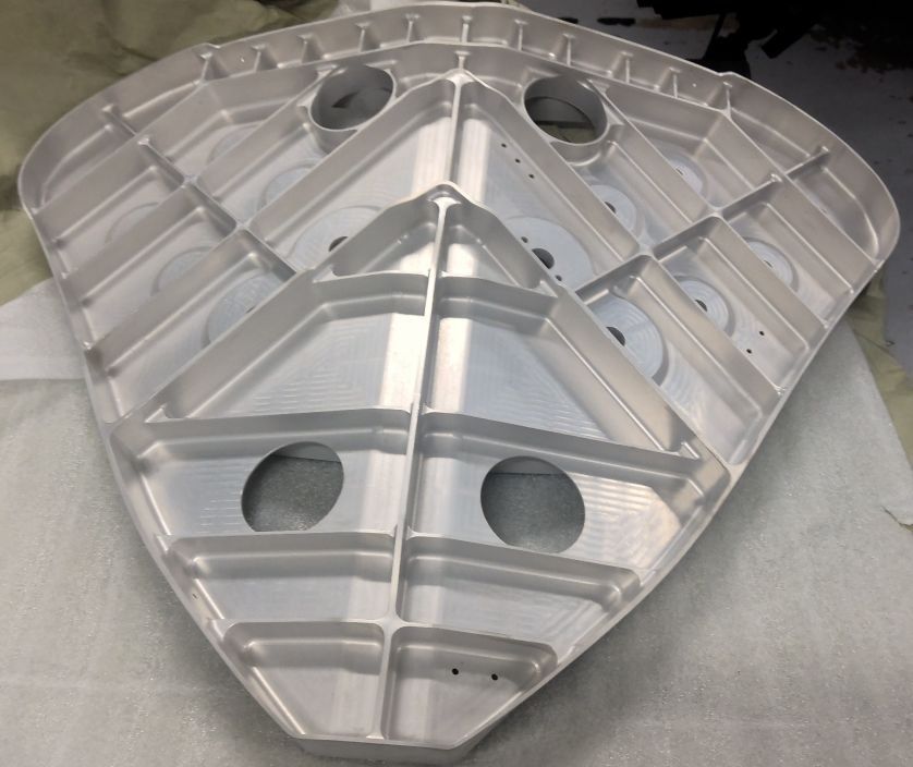 Machined aluminum pocketed panel