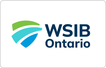 WSIB Ontario logo with blue, green, and teal swoosh icon and dark blue text