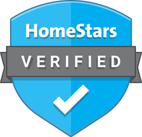 HomeStars Verified badge in blue and gray with white check mark